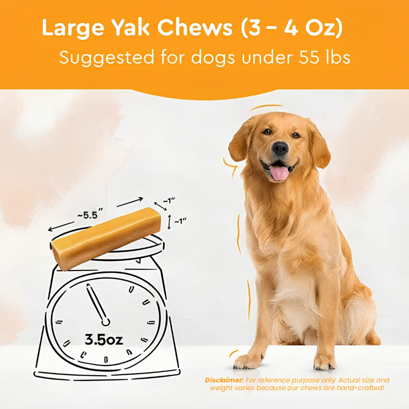 Wholesale Unflavored Himalayan Yak Chews | 7-Sizes (for Small to Big Dogs)